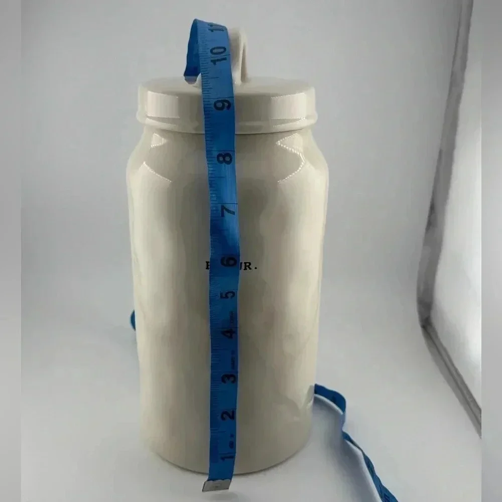 SALE FIRM Rae Dunn Vintage white ceramic Typewriter Collection Canister jarFLOUR